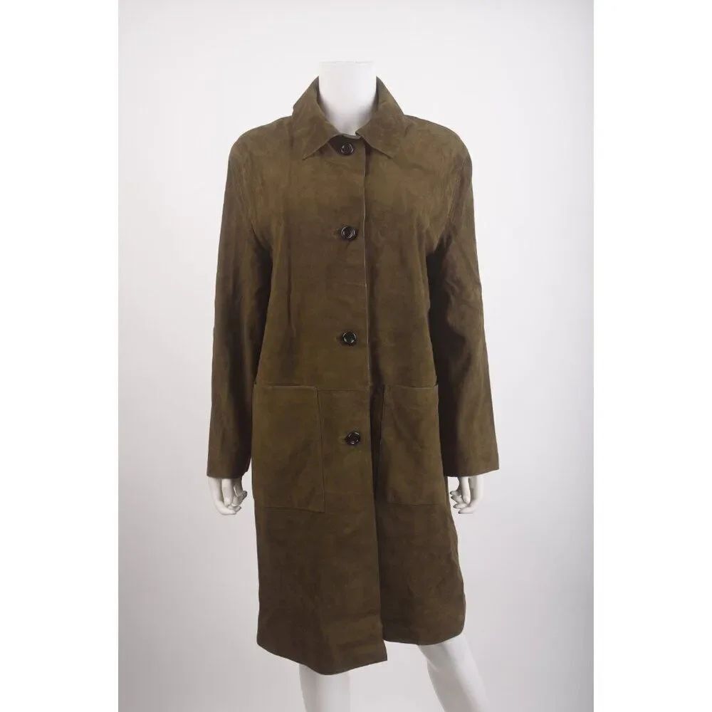 Massimo Dutti Womens Suede Coat Size S Brown Soft Goat Leather 4709/919 NWT $790